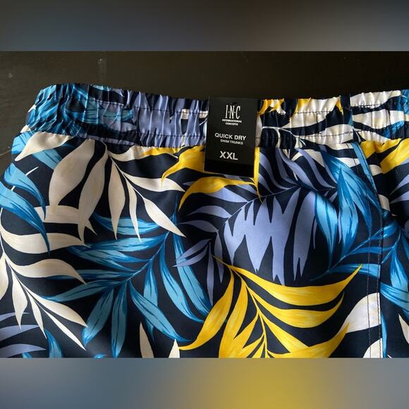 INC INTERNATIONAL CONCEPTS Navy Floral Swim Trunks Mens sz XXL (NWT) - Picture 7 of 8